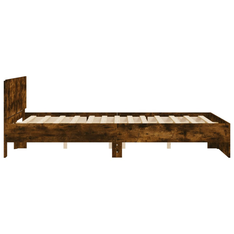 Bedframe met hoofdeinde gerookt eikenkleurig 140x200 cm