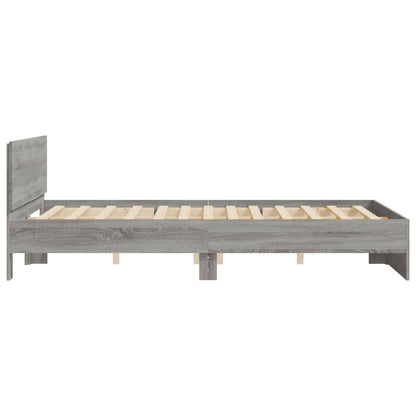 Bedframe met hoofdeinde grijs sonoma eikenkleurig 140x200 cm