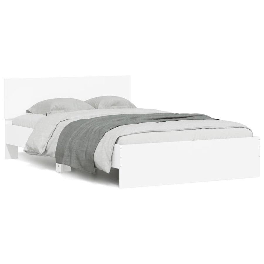 Bedframe met hoofdeinde wit 120x200 cm