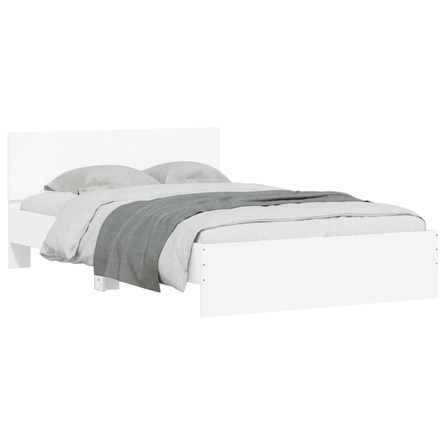 Bedframe met hoofdeinde wit 120x200 cm