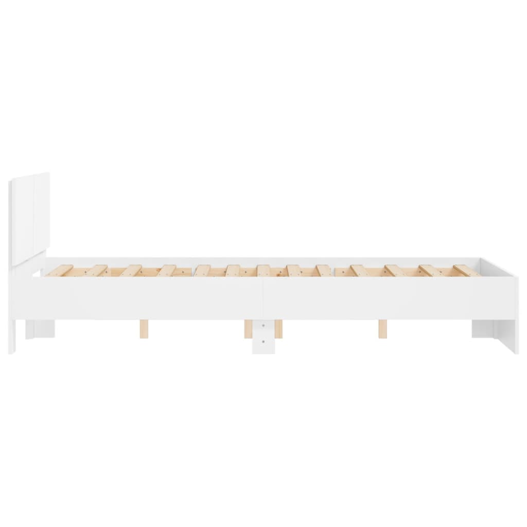 Bedframe met hoofdeinde wit 120x200 cm