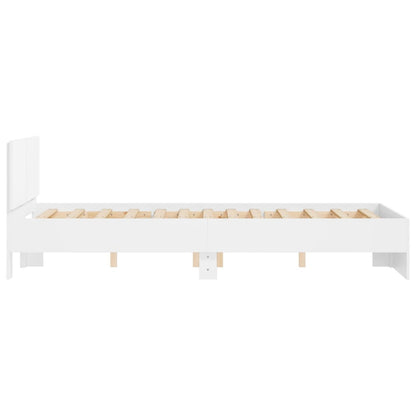 Bedframe met hoofdeinde wit 120x200 cm