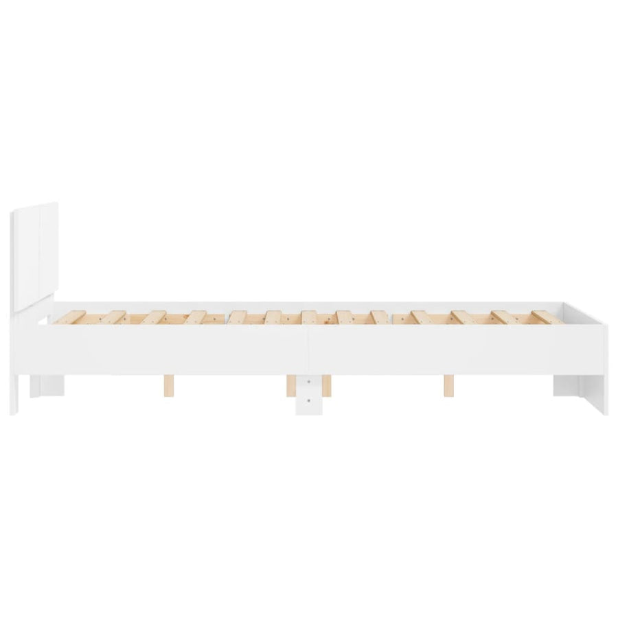 Bedframe met hoofdeinde wit 120x200 cm