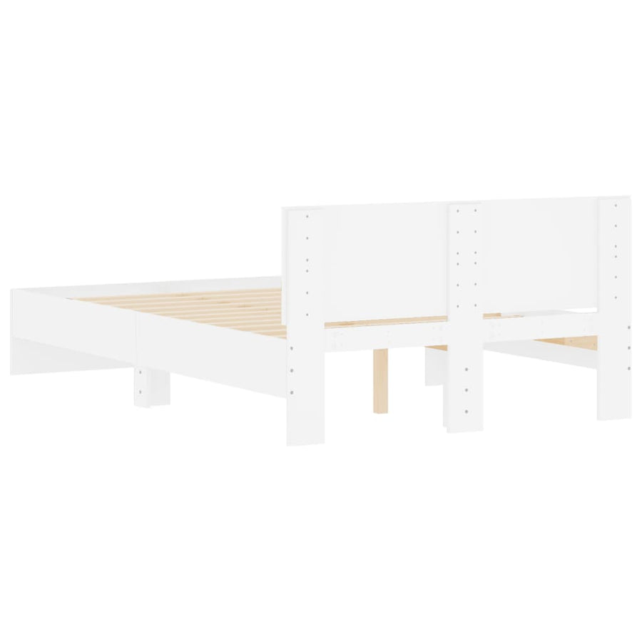 Bedframe met hoofdeinde wit 120x200 cm