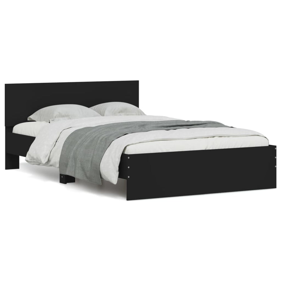 Bedframe met hoofdeinde zwart 120x200 cm