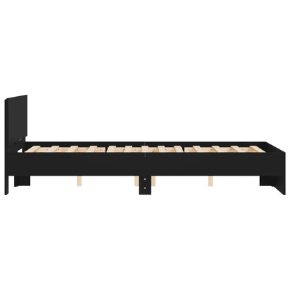 Bedframe met hoofdeinde zwart 120x200 cm