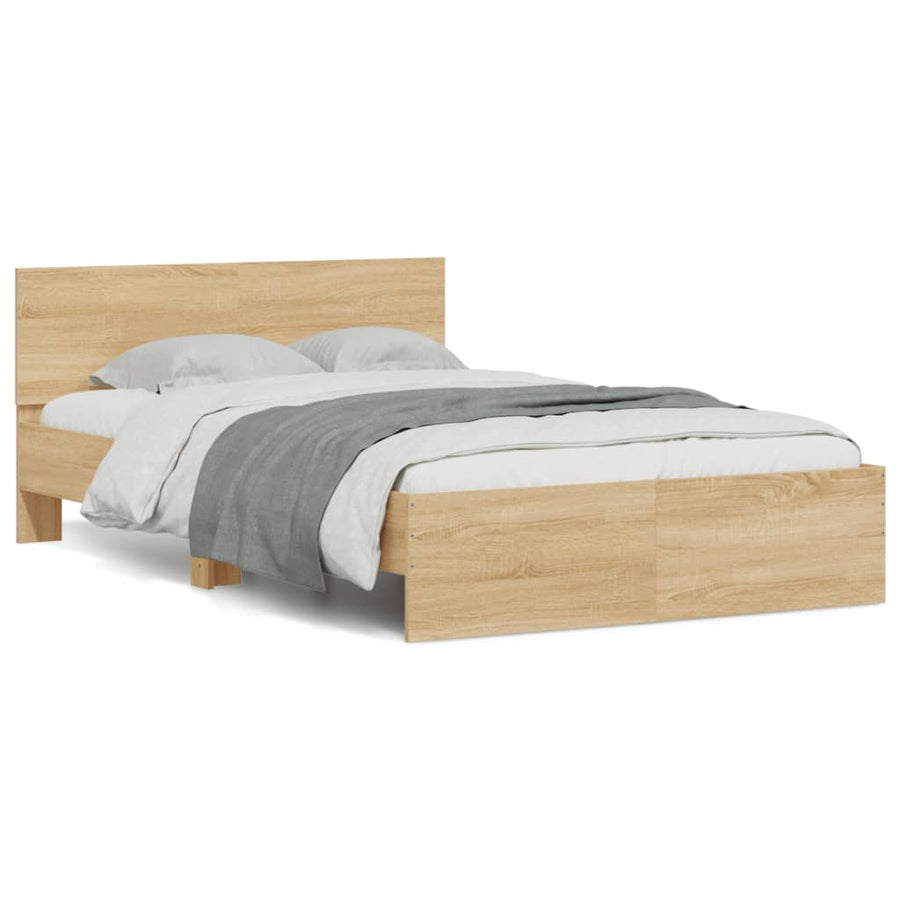 Bedframe met hoofdeinde sonoma eikenkleurig 120x200 cm