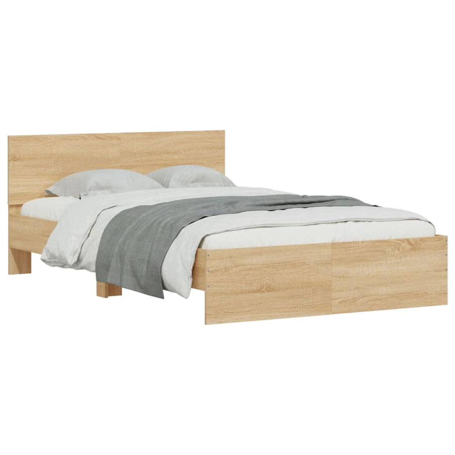 Bedframe met hoofdeinde sonoma eikenkleurig 120x200 cm