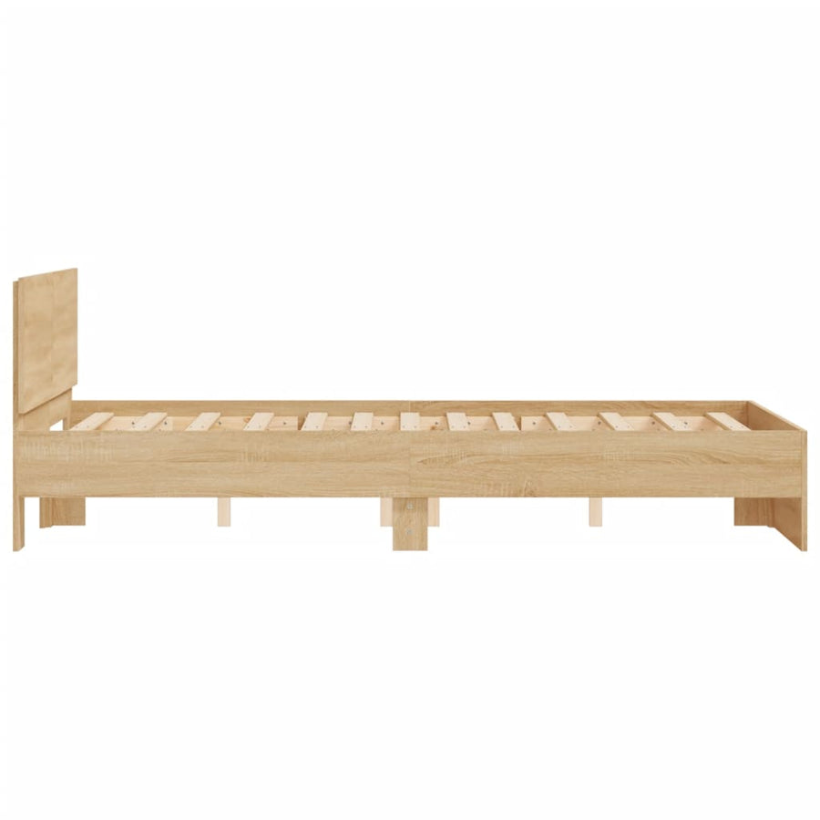 Bedframe met hoofdeinde sonoma eikenkleurig 120x200 cm