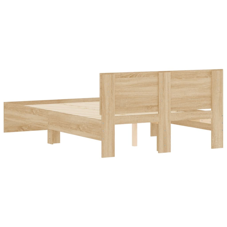 Bedframe met hoofdeinde sonoma eikenkleurig 120x200 cm
