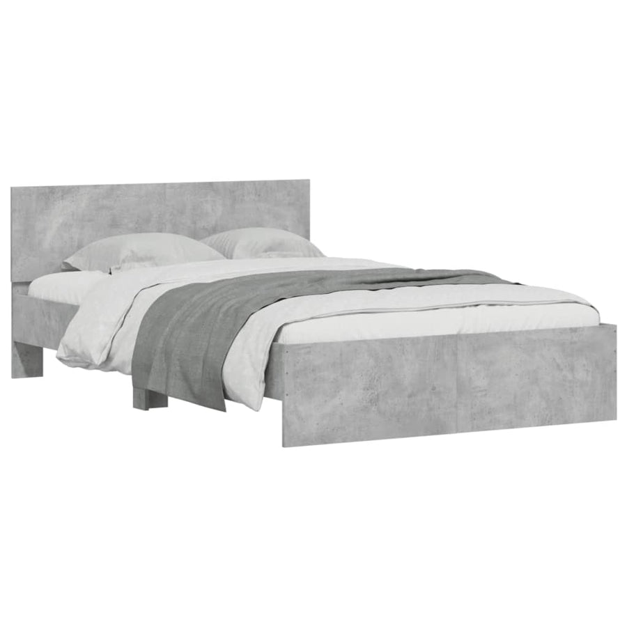 Bedframe met hoofdeinde betongrijs 120x200 cm