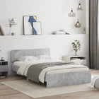 Bedframe 120x200 cm betongrijs met hoofdeinde