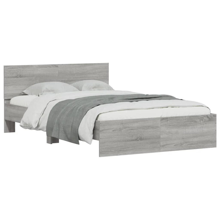 Bedframe met hoofdeinde grijs sonoma eikenkleurig 120x200 cm