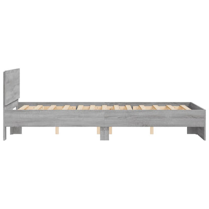 Bedframe met hoofdeinde grijs sonoma eikenkleurig 120x200 cm