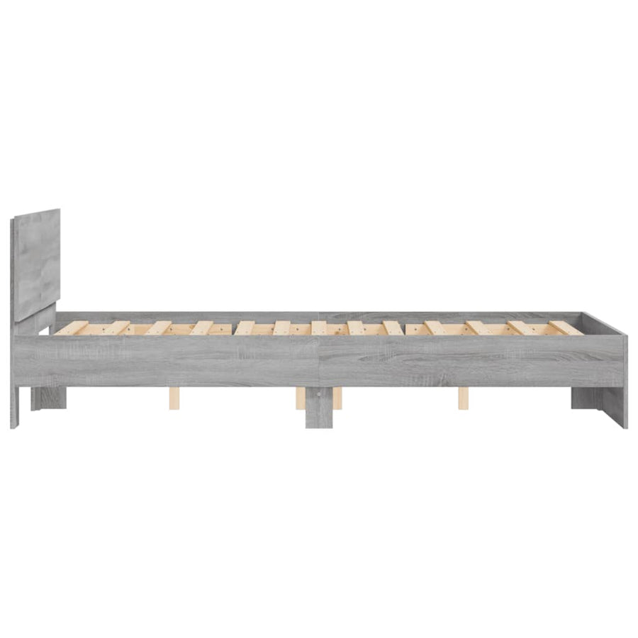 Bedframe met hoofdeinde grijs sonoma eikenkleurig 120x200 cm