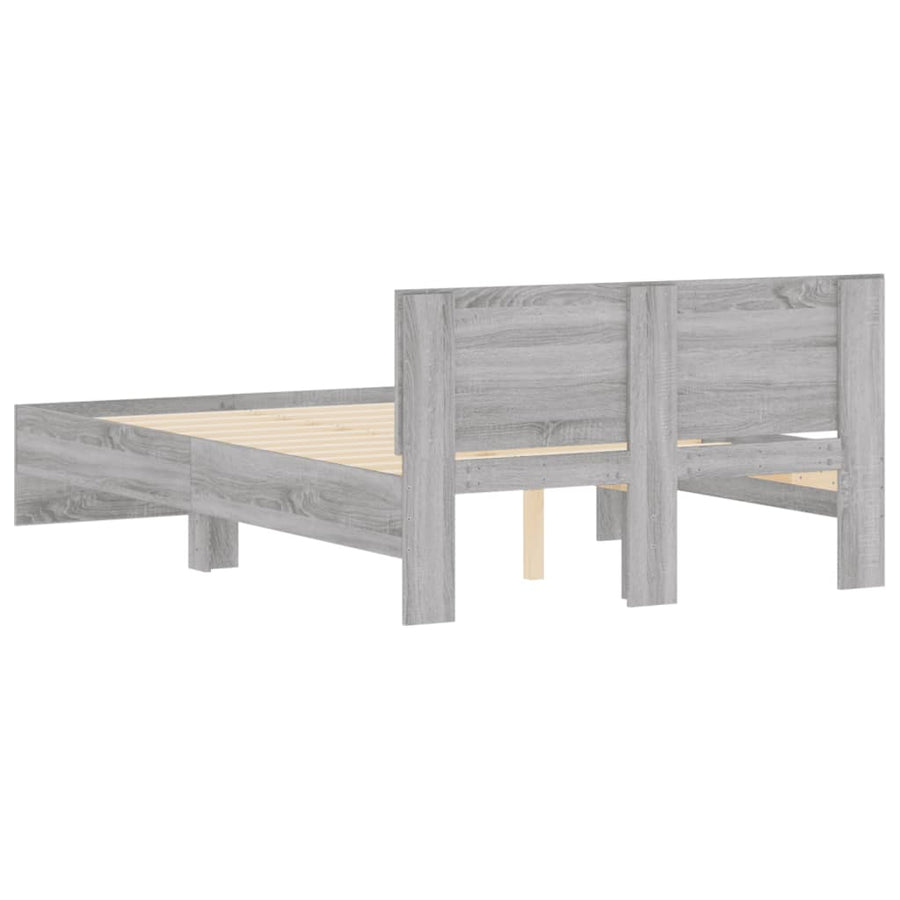 Bedframe met hoofdeinde grijs sonoma eikenkleurig 120x200 cm