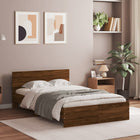 Bed frame with headboard brown oak color 120x200 cm