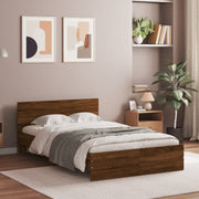 Bedframe 120x200 cm bruin eiken met hoofdeinde