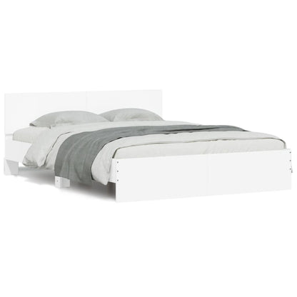 Bedframe met hoofdeinde wit 140x190 cm