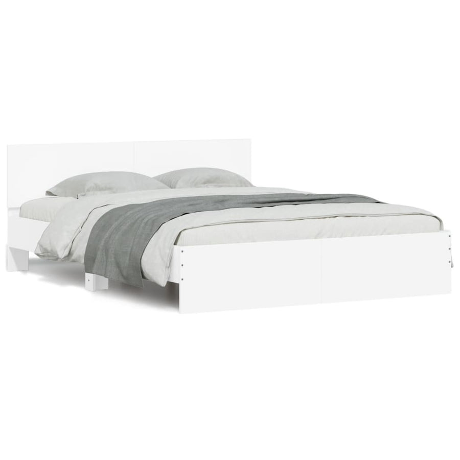 Bedframe met hoofdeinde wit 140x190 cm