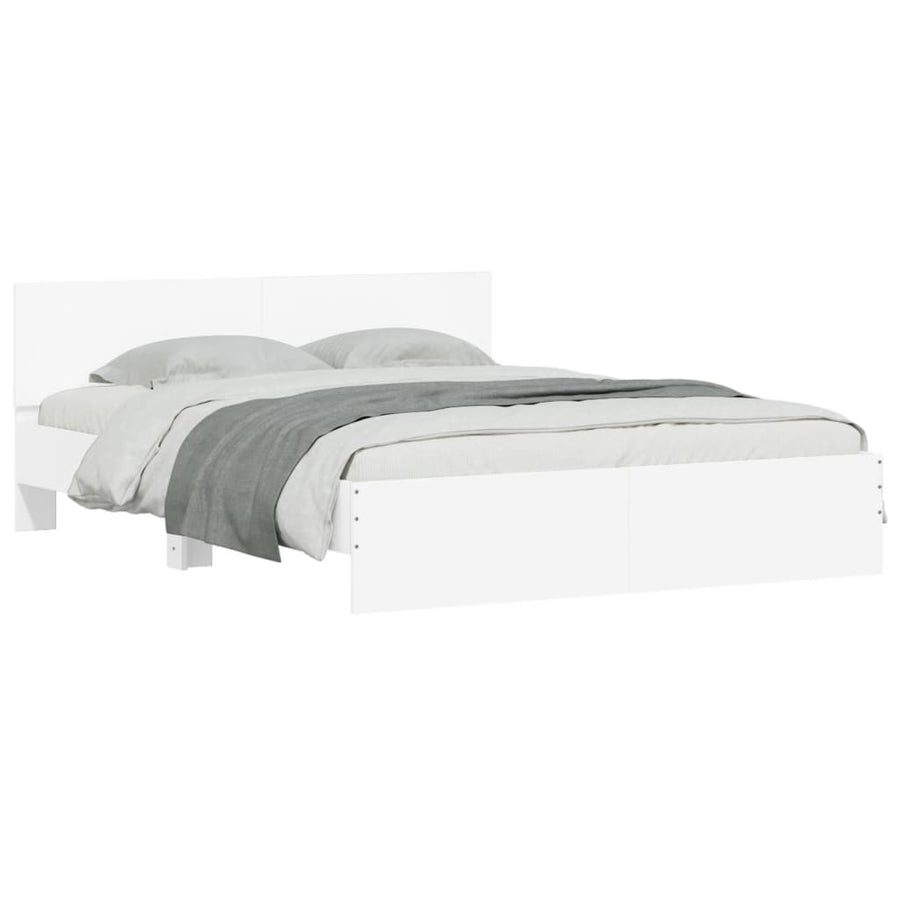 Bedframe met hoofdeinde wit 140x190 cm