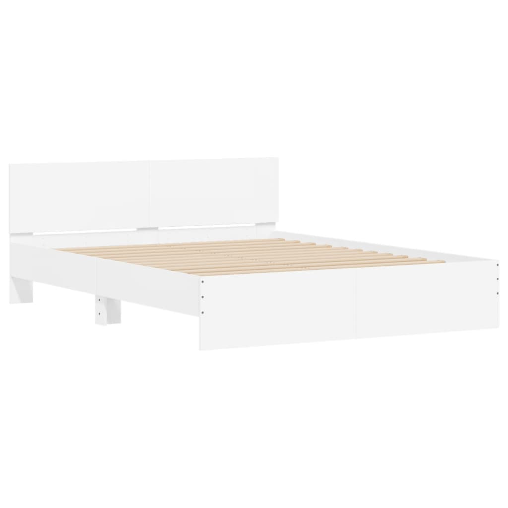 Bedframe met hoofdeinde wit 140x190 cm