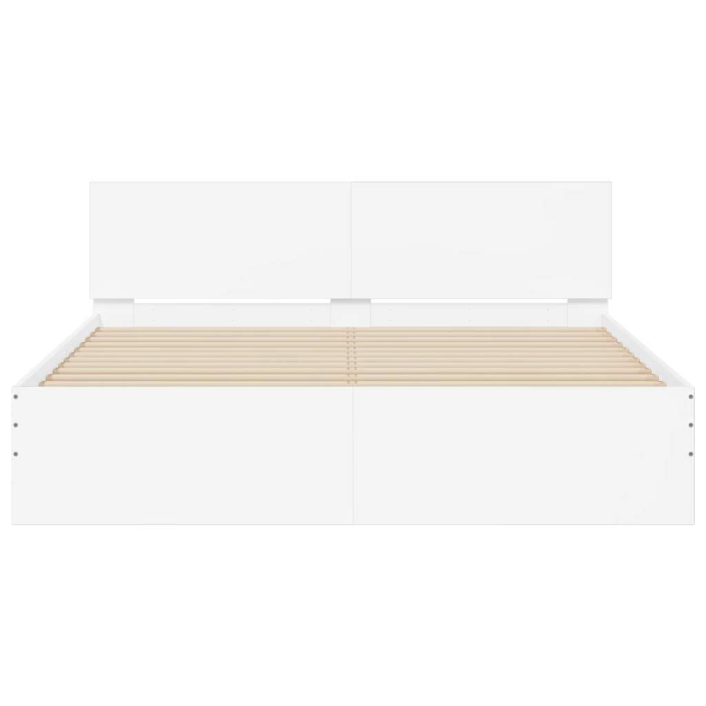 Bedframe met hoofdeinde wit 140x190 cm