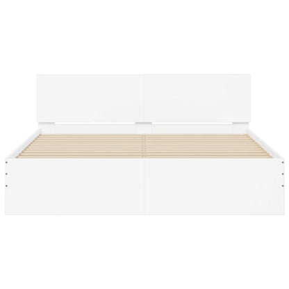 Bedframe met hoofdeinde wit 140x190 cm