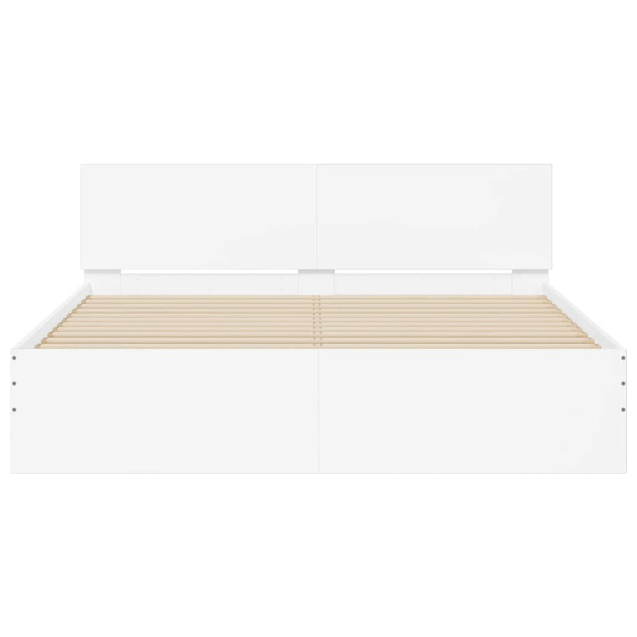 Bedframe met hoofdeinde wit 140x190 cm