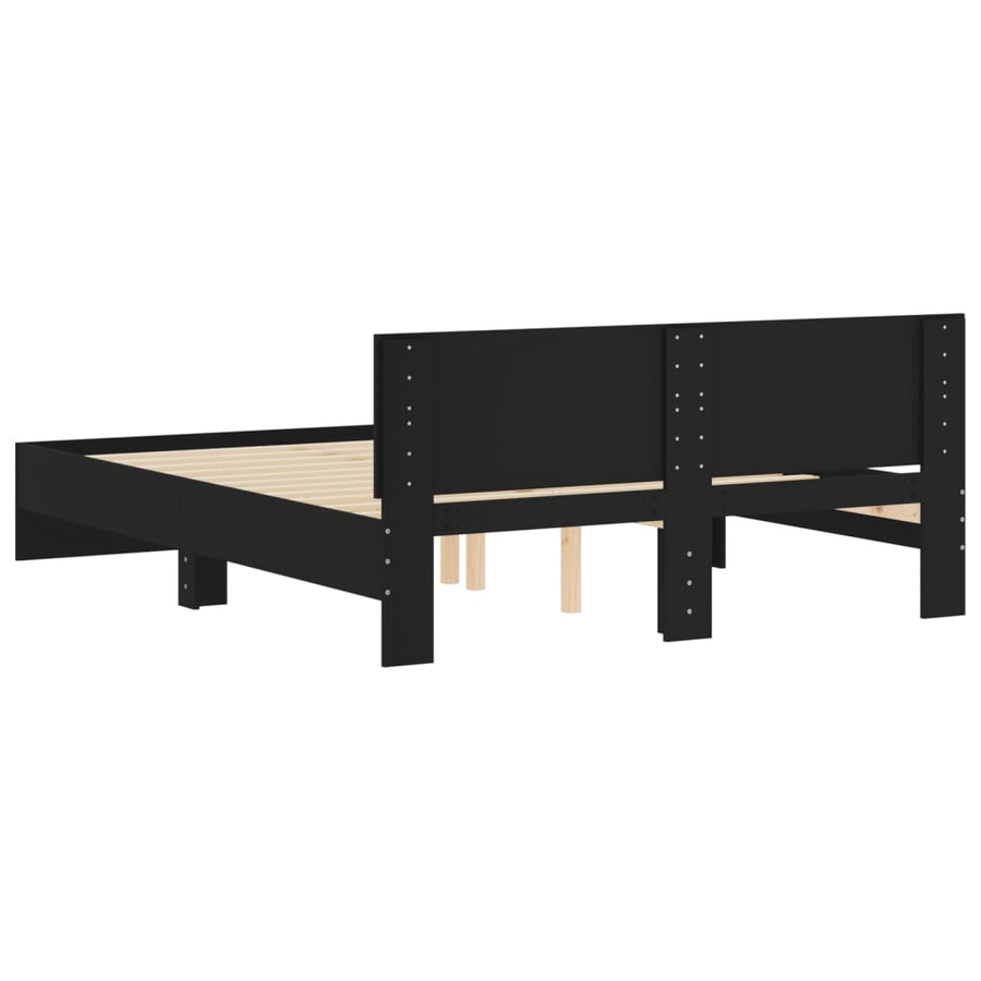 Bedframe met hoofdeinde zwart 140x190 cm