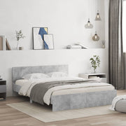 Bedframe 140x190 cm betongrijs met hoofdeinde