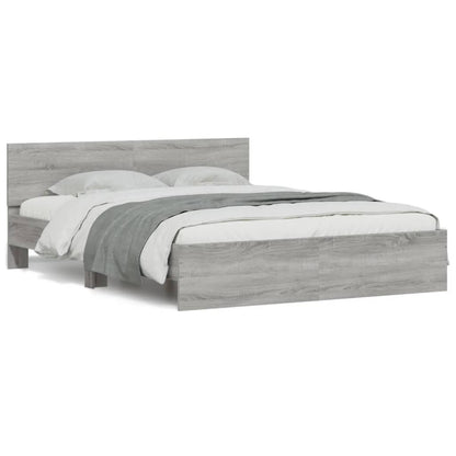 Bedframe met hoofdeinde grijs sonoma eikenkleurig 140x190 cm