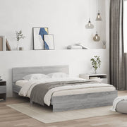 Bedframe 140x190 cm grijs sonoma eiken met hoofdeinde