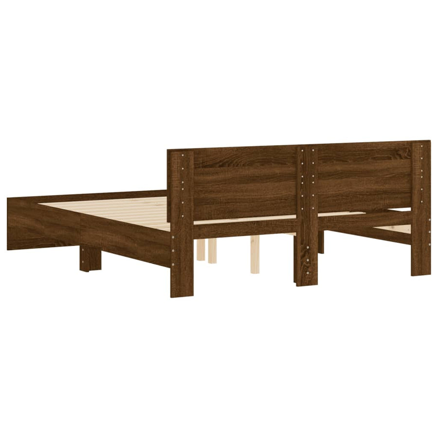 Bedframe met hoofdeinde bruineikenkleurig 140x190 cm