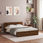 Bedframe 140x190 cm bruineiken met hoofdeinde