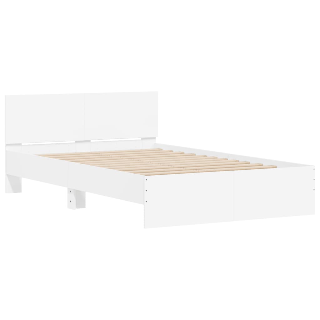 Bedframe Met Hoofdeinde Wit 135 x 190 cm