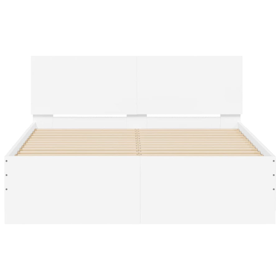Bedframe Met Hoofdeinde Wit 135 x 190 cm