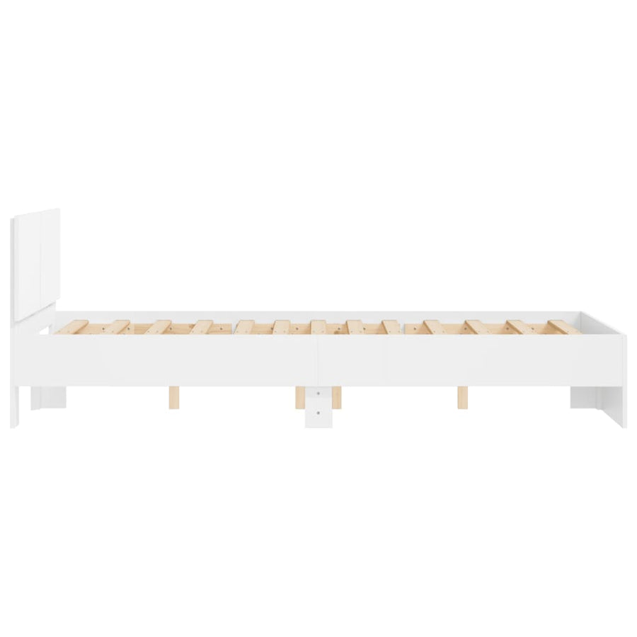 Bedframe Met Hoofdeinde Wit 135 x 190 cm