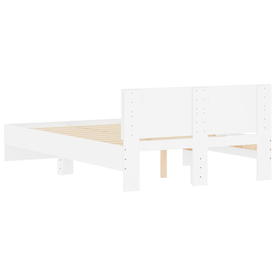 Bedframe Met Hoofdeinde Wit 135 x 190 cm