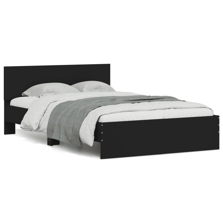 Bedframe Met Hoofdeinde Zwart 135 x 190 cm