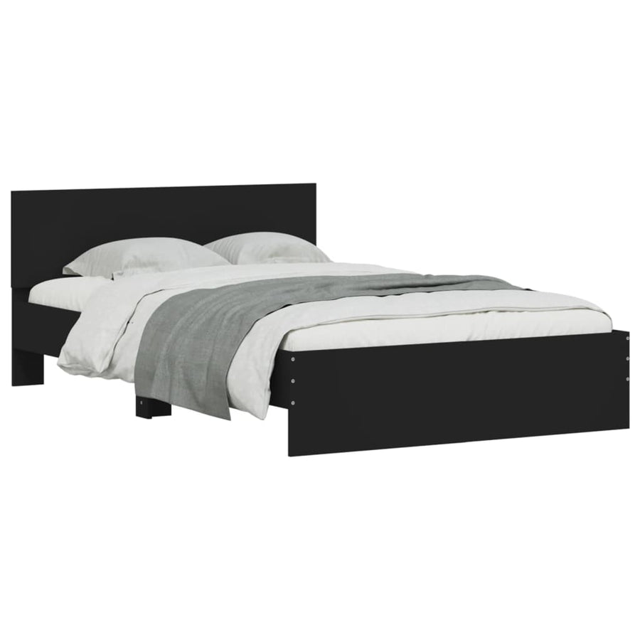 Bedframe Met Hoofdeinde Zwart 135 x 190 cm
