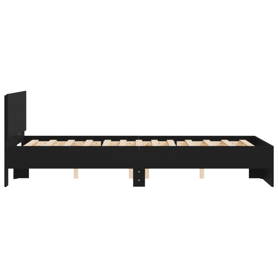 Bedframe Met Hoofdeinde Zwart 135 x 190 cm