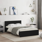 Bedframe met hoofdeinde zwart 135x190 cm