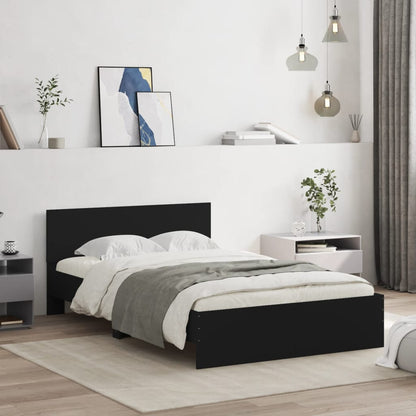 Bedframe Met Hoofdeinde Zwart 135 x 190 cm