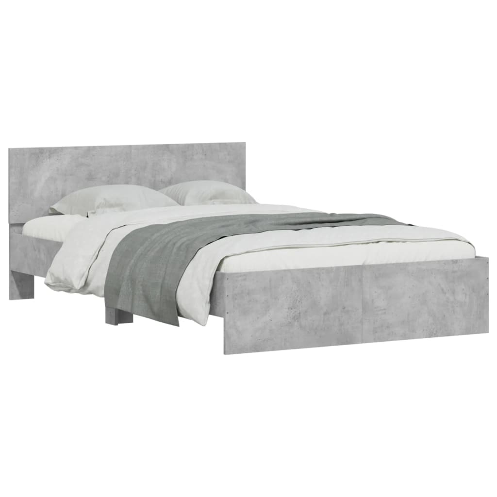 Bedframe Met Hoofdeinde Betongrijs 135 x 190 cm