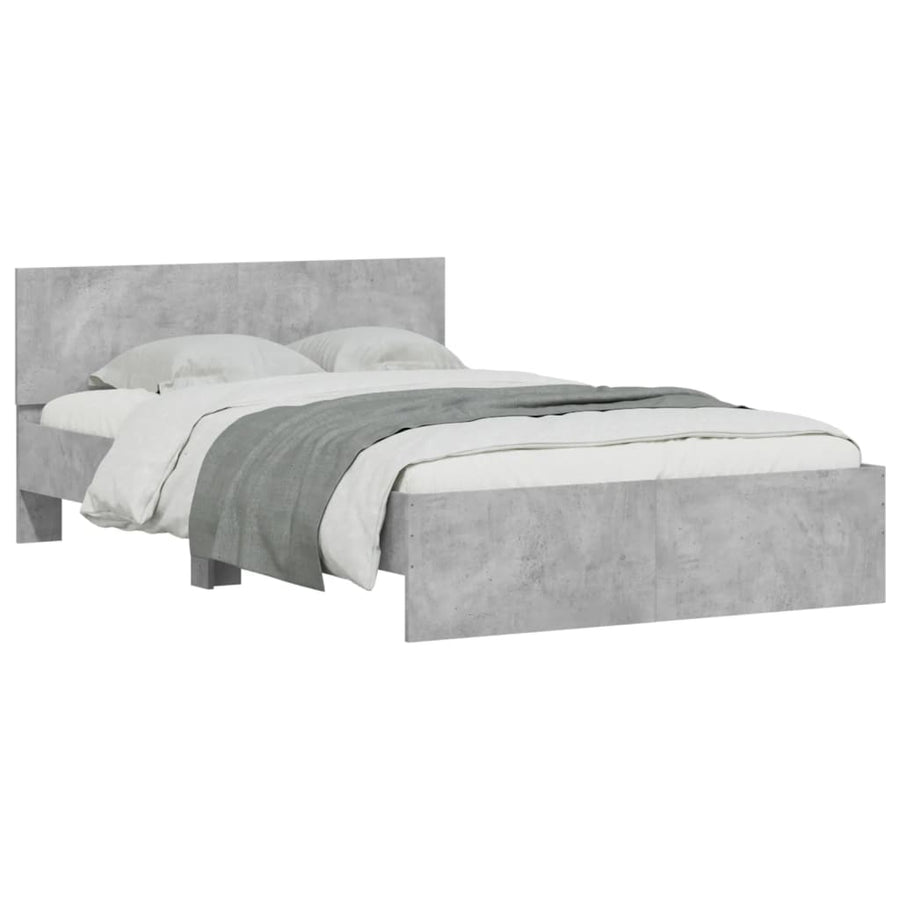 Bedframe Met Hoofdeinde Betongrijs 135 x 190 cm