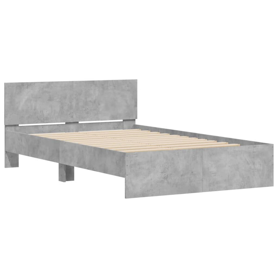 Bedframe Met Hoofdeinde Betongrijs 135 x 190 cm