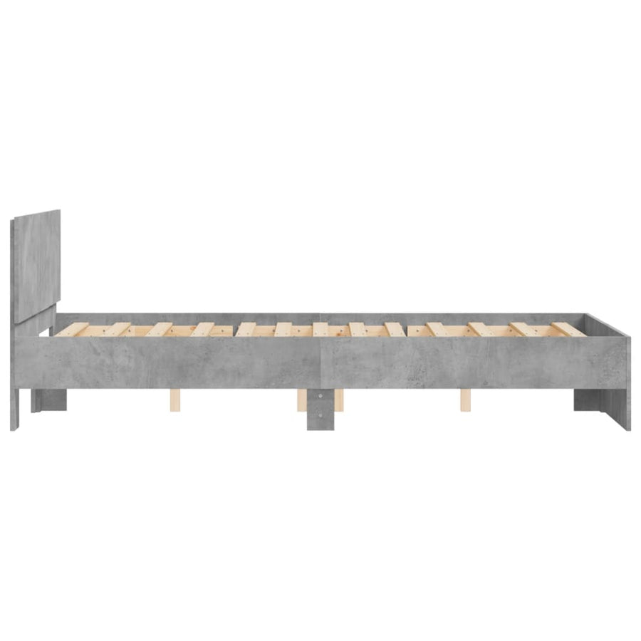 Bedframe Met Hoofdeinde Betongrijs 135 x 190 cm
