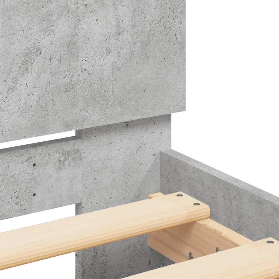 Bedframe Met Hoofdeinde Betongrijs 135 x 190 cm
