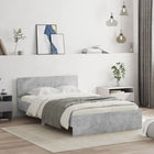 Bedframe 135x190 cm betongrijs met hoofdeinde